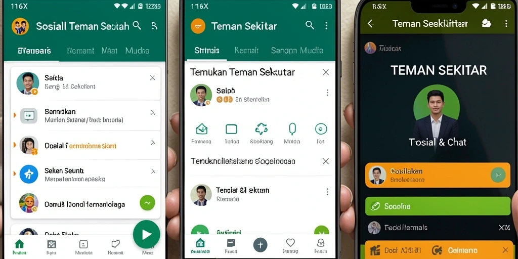 Antarmuka aplikasi 116X yang menarik dan mudah digunakan.