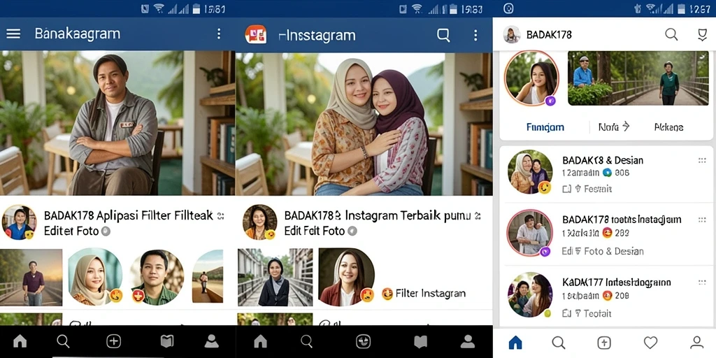 Antarmuka yang menarik dan filter Instagram yang bervariasi di BADAK178.