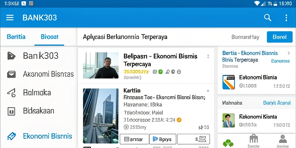 Antarmuka aplikasi BANK303 yang menarik dan informatif untuk berita ekonomi.