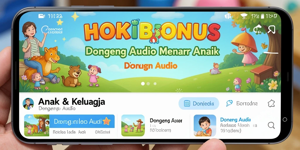 Tampilan antarmuka HOKIBONUS yang menarik dan ramah anak.