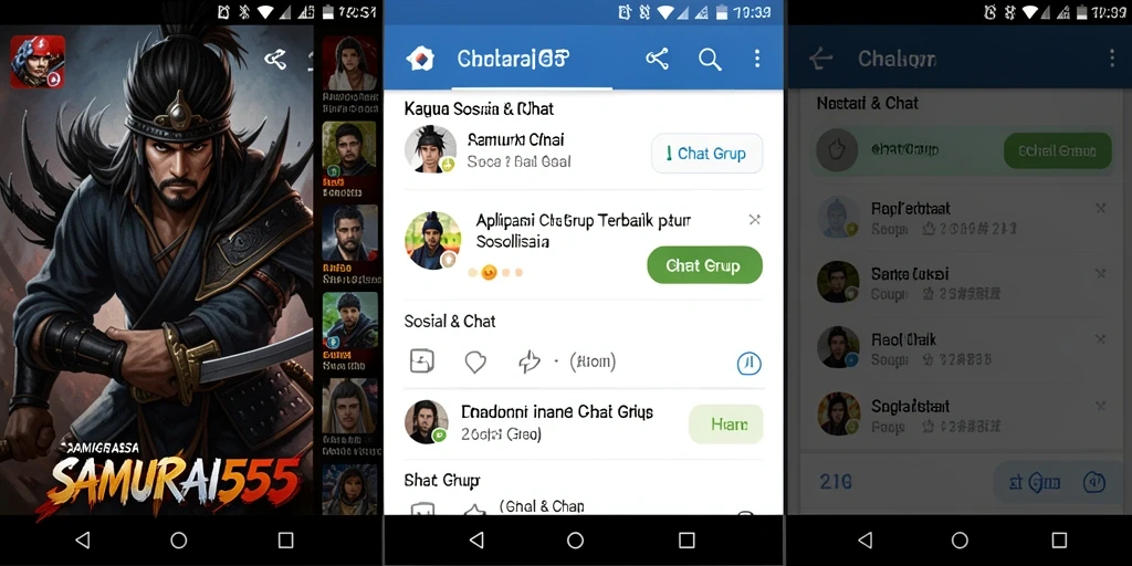 Antarmuka SAMURAI555 yang modern dengan fitur Chat Grup lengkap.